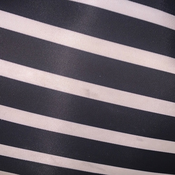 Kate Spade Black and White Striped Nylon Shoulder Bag Tote May Street Lida Purse - Picture 12 of 14